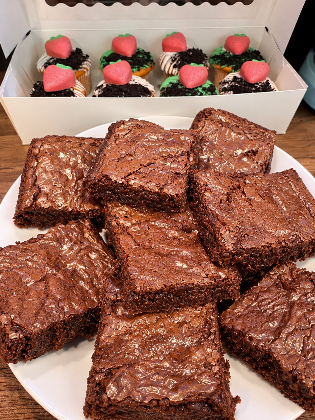 Chocolate Chip Brownies and Strawberry Oreo Cupcakes
